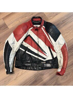 VTG HJC Riding Gear Padded Leather Jacket Size 48